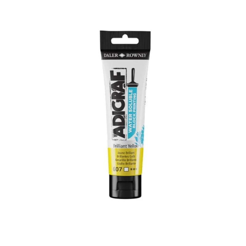 185059607.jpg DALER ROWNEY ADIGRAF BLOCK PRINTING WATER SOLUBLE INK 59ML BRILLIANT YELLOW - Image 1