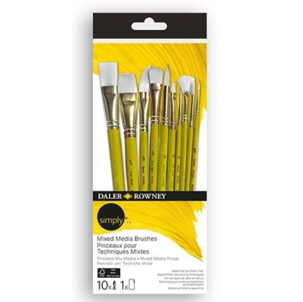 DALER ROWNEY SIMPLY MIXED MEDIA BRUSH SET [SH] 10PCS