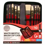 DALER ROWNEY SIMPLY NATURAL WHITE BRISTLE BRUSH ZIP CASE [SH] 10PCS