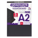 GRADUATE MOUNTBOARD A2 42X59.4CM 1.25MM BLACK 5PCS