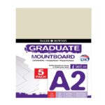 DALER ROWNEY GRADUATE MOUNTBOARD A2 42X59.4CM 1.25MM 5PCS IVORY