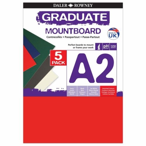 329205900.jpg DALER ROWNEY GRADUATE MOUNTBOARD A2 42X59.4CM 1.25MM 5PCS ASSORTED - Image 1