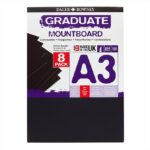 DALER ROWNEY GRADUATE MOUNTBOARD A3 29.7X42CM 1.25MM 8PCS BLACK