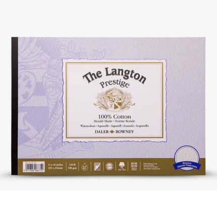 DALER ROWNEY LANGTON PRESTIGE WATERCOLOUR PAPER [PAD] 10X14IN 300G 12SH [ROUGH]