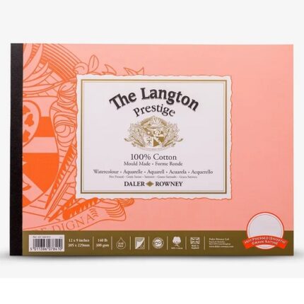 DALER ROWNEY LANGTON PRESTIGE WATERCOLOUR PAPER [PAD] 9X12IN 300G 12SH [HOT PRESSED]