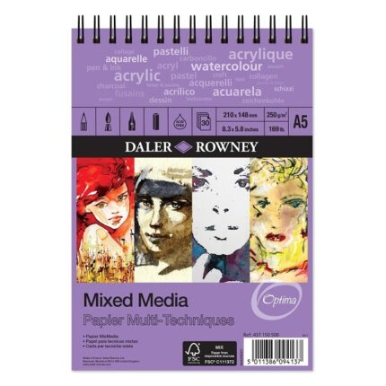 MIXED MEDIA OPTIMA SPIRAL 250G A5 30SH