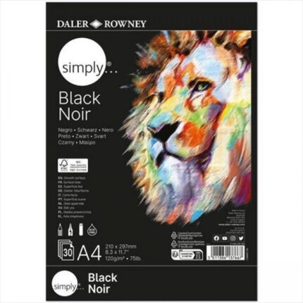 DALER ROWNEY SIMPLY BLACK PAPER [PAD] A4 120G 30SH