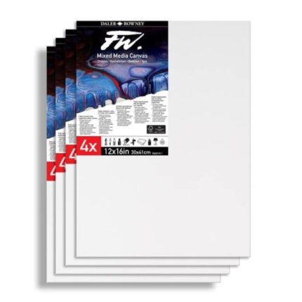 DALER ROWNEY FW MIXED MEDIA RIGID STRETCHED CANVAS 12X16IN / 30X40CM 4PCS
