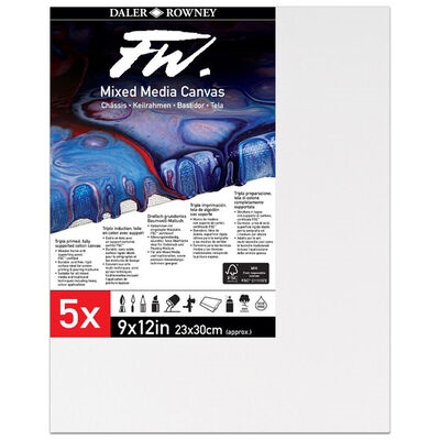 513452330.jpg DALER ROWNEY FW MIXED MEDIA RIGID STRETCHED CANVAS 9X12IN / 22X30CM 5PCS - Image 1