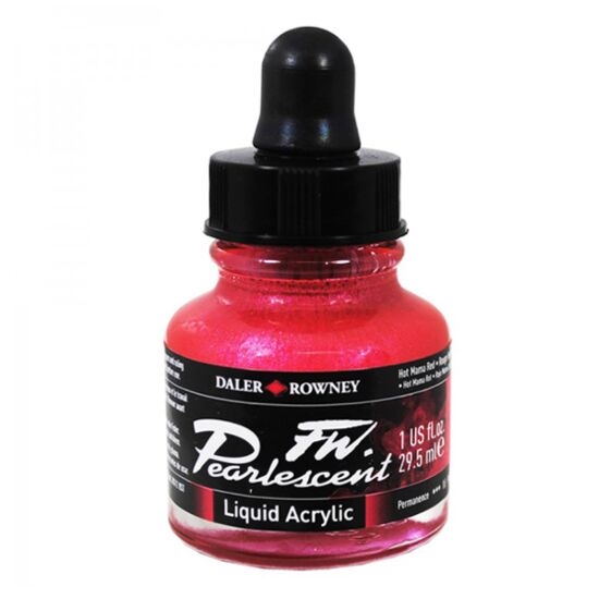 603201114.jpg DALER ROWNEY FW PEARLESCENT ACRYLIC INK 29.5ML HOT MAMA RED - Image 1