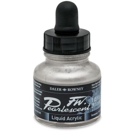 DALER ROWNEY FW PEARLESCENT ACRYLIC INK 29.5ML SILVER PEARL