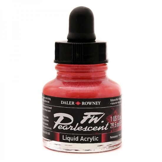 603201123.jpg DALER ROWNEY FW PEARLESCENT ACRYLIC INK 29.5ML VOLCANO RED - Image 1
