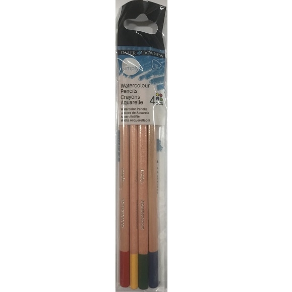 643200004.jpg DALER ROWNEY SIMPLY WATERCOLOUR PENCILS 4PCS SET - Image 1