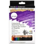DALER ROWNEY SIMPLY SKETCHING + COLOURING PENCILS 16PCS SET