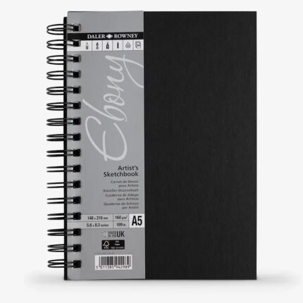 DALER ROWNEY EBONY SKETCHBOOK [SPIRAL] A5 160G 50SH PORTRAIT