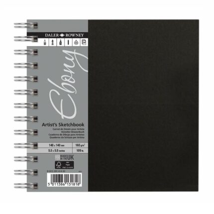 DALER ROWNEY EBONY SKETCHBOOK [SPIRAL] 14X14CM 160G 54SH