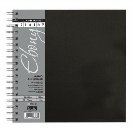 DALER ROWNEY EBONY SKETCHBOOK [SPIRAL] 20X20CM 160G 54SH