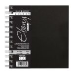 DALER ROWNEY EBONY BLACK SKETCHBOOK [SPIRAL] 14X14CM 160G 40SH