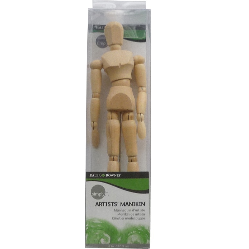845200100.jpg DALER ROWNEY SIMPLY WOODEN MANIKIN FIGURE 8IN / 20.3CM - Image 1