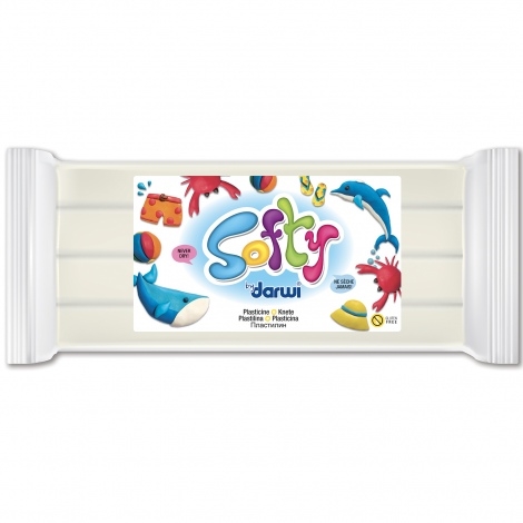 CP0870500010DA.jpg DARWI SOFTY MODELLING CLAY PLASTICINE 500G WHITE - Image 1