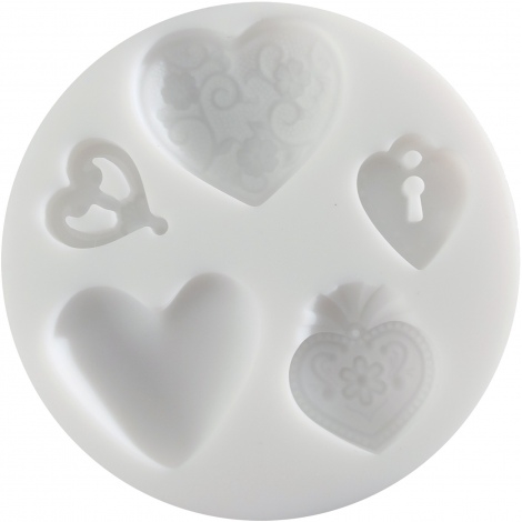 CPCE95115.jpg CERNIT SILICONE MOULD D.7CM HEARTS - Image 1