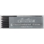 CRETACOLOR ARTIST LEADS 5.6MM 6PCS CHARCOAL MEDIUM