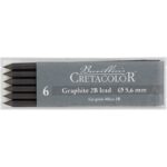 CRETACOLOR ARTIST LEADS 5.6MM 6PCS GRAPHITE 2B