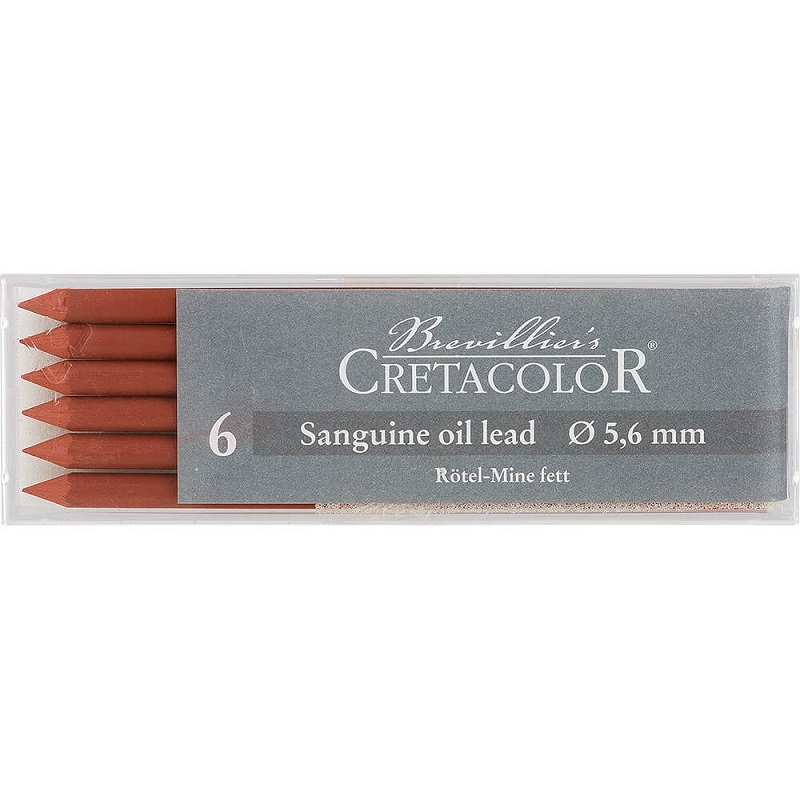 CR26202.jpg CRETACOLOR ARTIST LEADS 5.6MM 6PCS SANGUINE OIL - Image 1