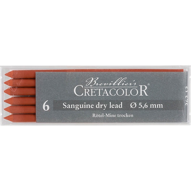 CR26212.jpg CRETACOLOR ARTIST LEADS 5.6MM 6PCS SANGUINE DRY - Image 1