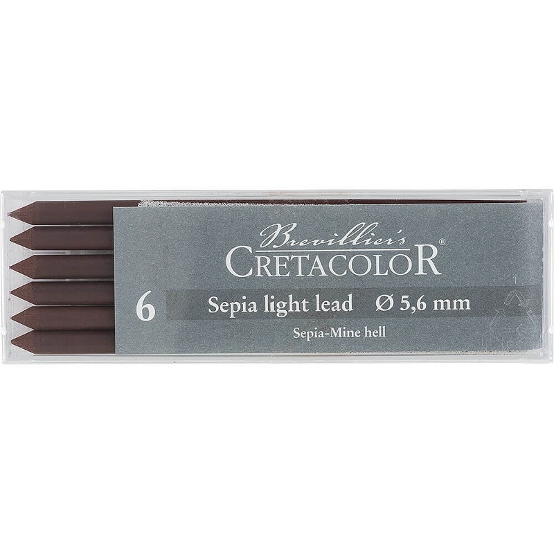 CR26322.jpg CRETACOLOR ARTIST LEADS 5.6MM 6PCS SEPIA LIGHT - Image 1
