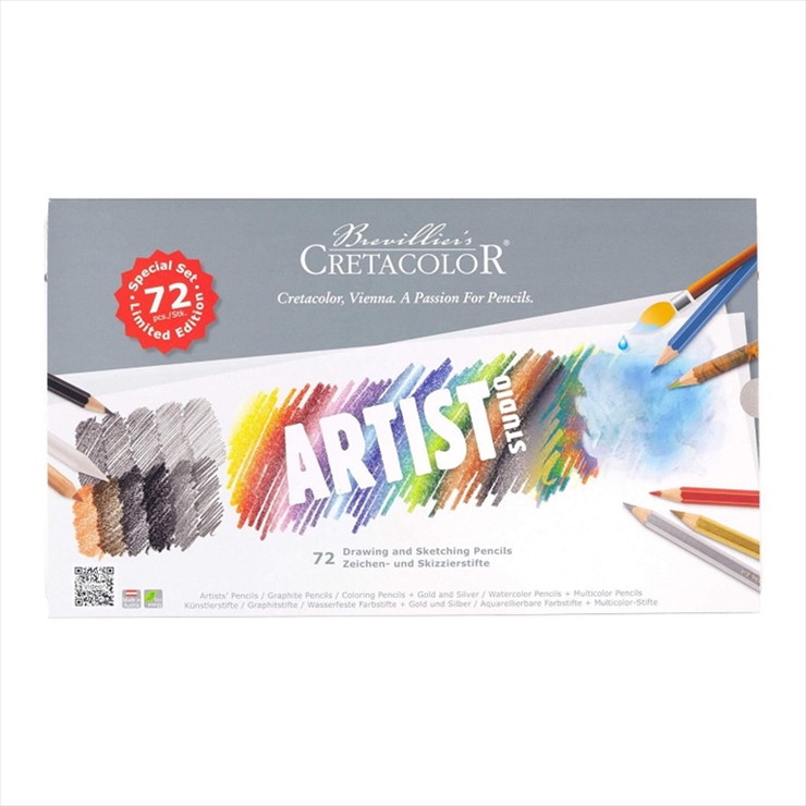 CR46572.jpg CRETACOLOR ARTIST STUDIO DRAWING+SKETCHING PENCIL SET 72PCS - Image 1