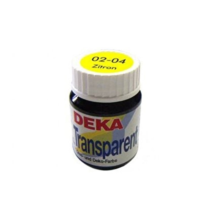 DK02-04.jpg DEKA TRANSPARENT GLASS PAINT 25ML LEMON - Image 1