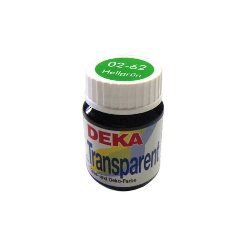 DK02-62.jpg DEKA TRANSPARENT GLASS PAINT 25ML LIGHT GREEN - Image 1