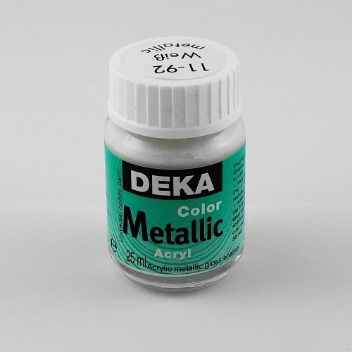 DK11-92.jpg DEKA COLOR METALLIC ACRYL PAINT 25ML WHITE - Image 1