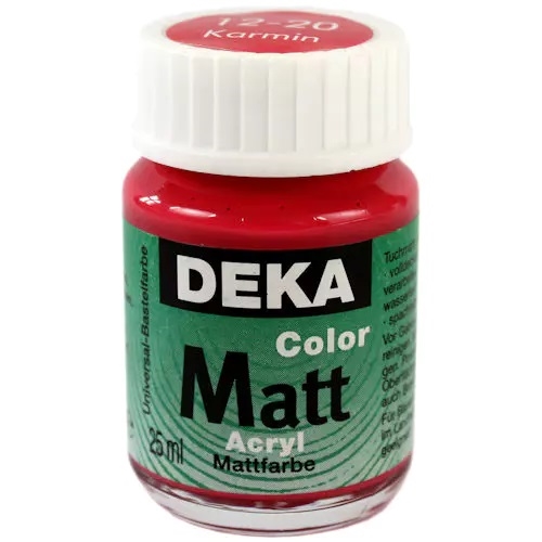 DK12-20.jpg DEKA COLOR MATT ACRYL PAINT 25ML CARMINE - Image 1
