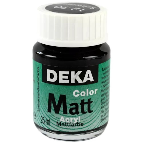 DK12-90.jpg DEKA COLOR MATT ACRYL PAINT 25ML BLACK - Image 1