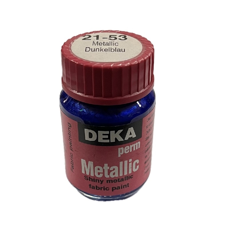 DK21-53.jpg DEKA PERM METALLIC FABRIC PAINT 25ML DARK BLUE - Image 1