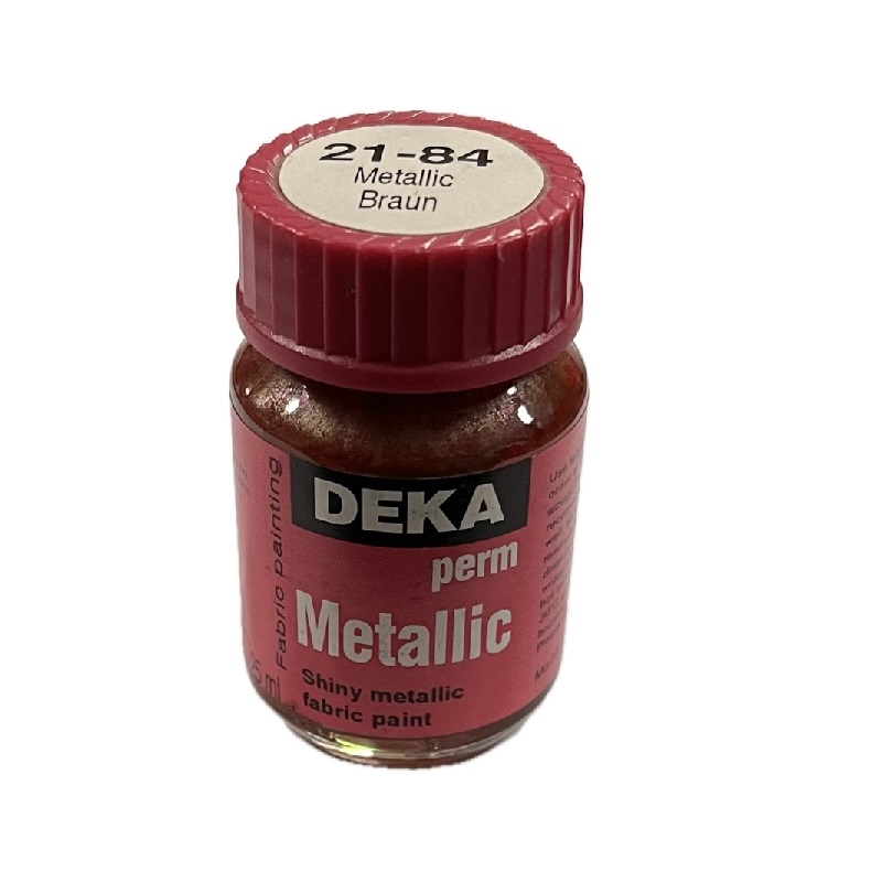 DK21-84.jpg DEKA PERM METALLIC FABRIC PAINT 25ML BROWN - Image 1