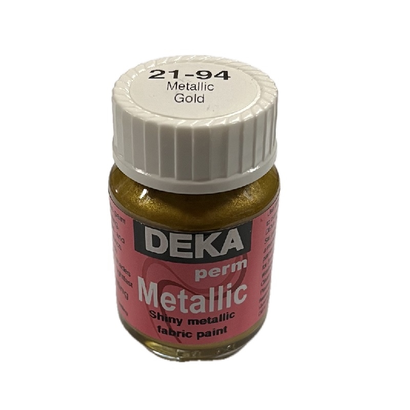 DK21-94.jpg DEKA PERM METALLIC FABRIC PAINT 25ML GOLD - Image 1