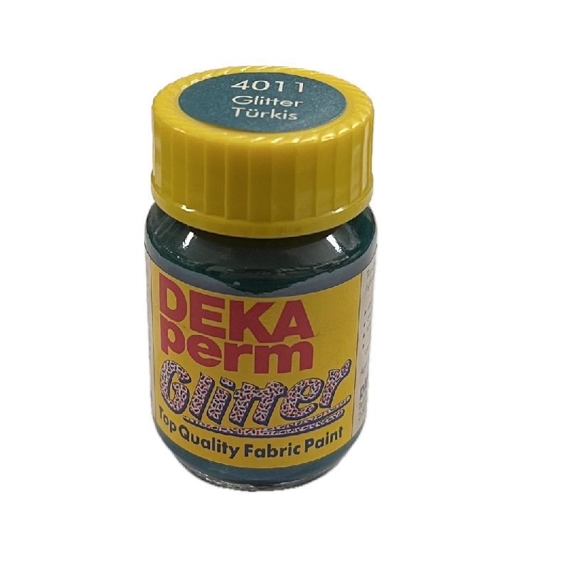 DK24-58.jpg DEKA PERM GLITTER FABRIC PAINT 25ML TURQUOISE - Image 1