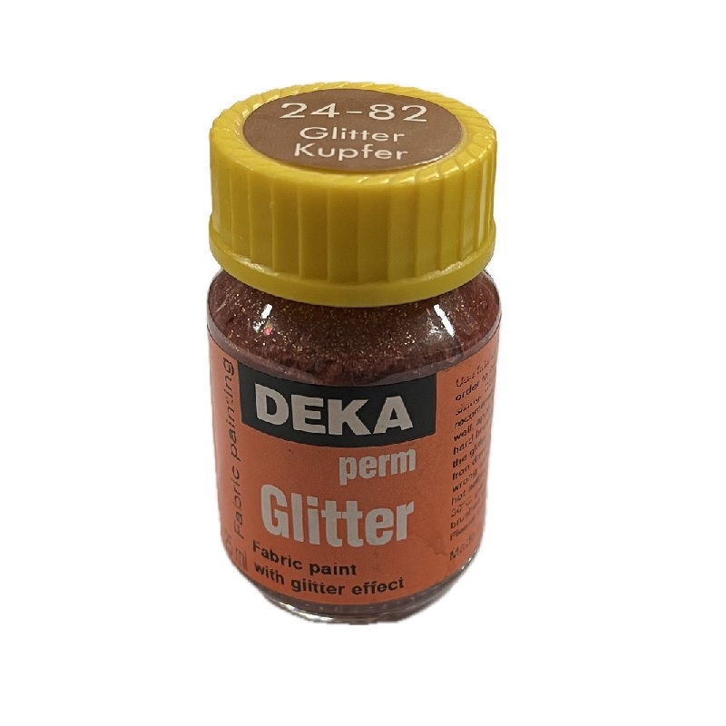 DK24-82.jpg DEKA PERM GLITTER FABRIC PAINT 25ML COPPER - Image 1