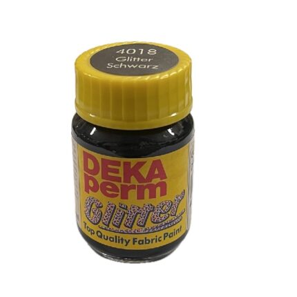 DEKA PERM GLITTER FABRIC PAINT 25ML BLACK