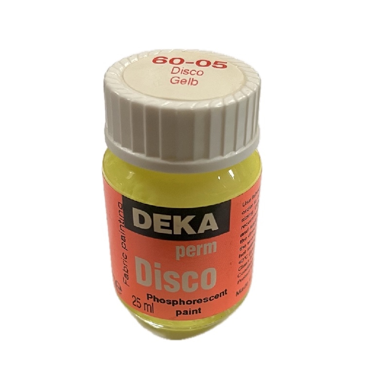 DK60-05.jpg DEKA PERM DISCO FABRIC PAINT 25ML YELLOW - Image 1