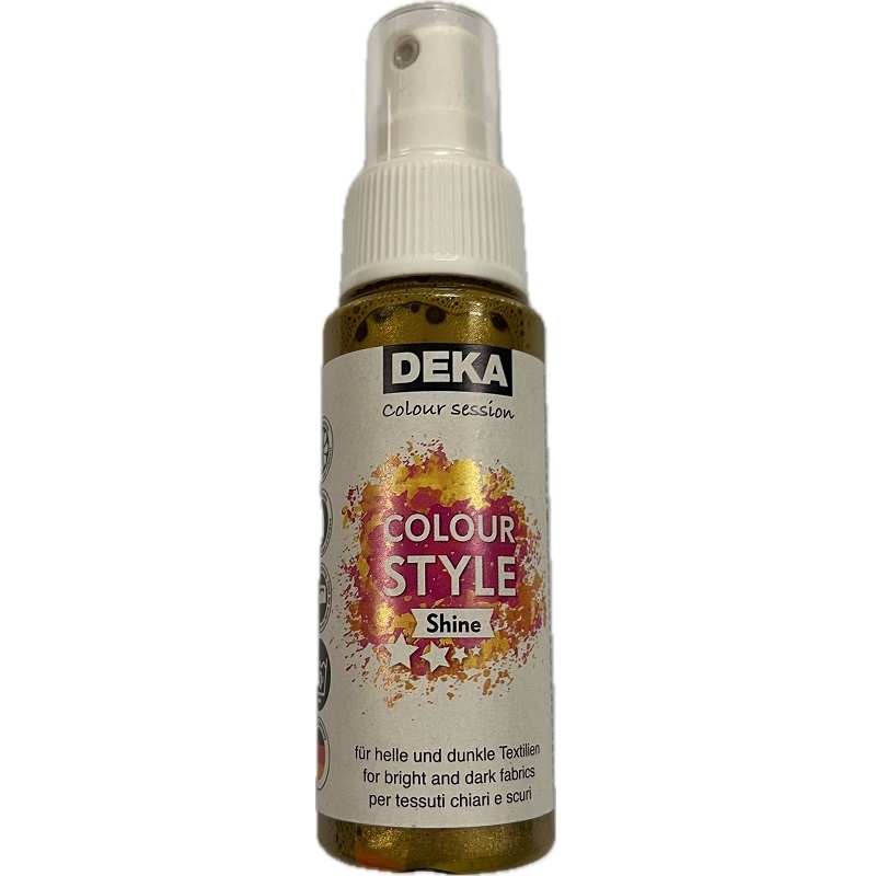 DK72494.jpg DEKA COLOURSTYLE SHINE TEXTILE SPRAY 50ML GOLD - Image 1