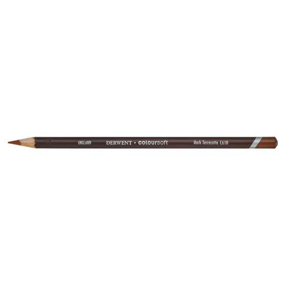 DRW0701013.jpg DERWENT COLOURSOFT PENCIL DARK TERRACOTTA C610 - Image 1