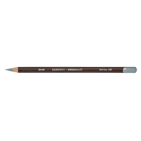 DRW0701021.jpg DERWENT COLOURSOFT PENCIL STEEL GREY C690 - Image 1