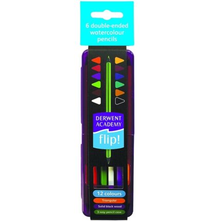 DERWENT ACADEMY FLIP! WATERCOLOUR PENCILS 6PC/12COL