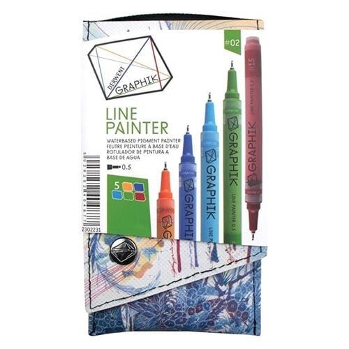 DRW2302231.jpg DERWENT GRAPHIK LINE PAINTER PEN #02 SET 5PCS - Image 1