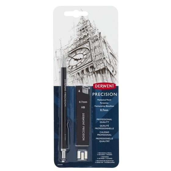 DRW2302429.jpg DERWENT MECHANICAL PENCIL 0.7MM + LEADS SET - Image 1