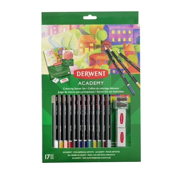 DRW2305678.jpg DERWENT ACADEMY COLOURING PENCIL STARTER 17PCS SET - Image 1